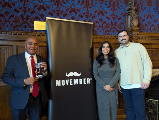 Gearing up to grow a mo! David with two representatives from Movember