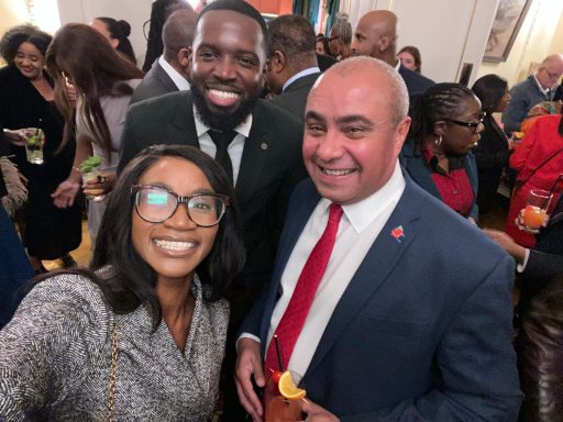 with Chisola Chitambala and Frederick Afrifa from Series 19 of The Apprentice at the Black History Month reception at Number 10 (October 25) David with Chisola Chitambala and Frederick Afrifa from Series 19 of The Apprentice at the Black History Month reception at Number 10