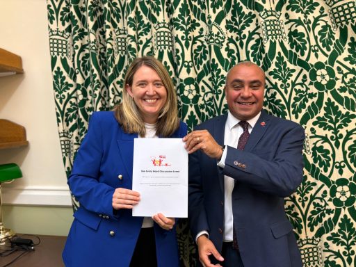 Submitting my See Every Need Report David with Georgia Gould holding the See Every Need Report