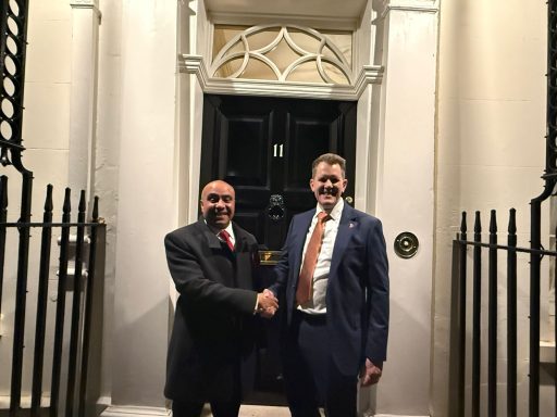 With Andy Pond from Formara at the Small Business event held at Number 11 Downing Street (November 2025) David shaking Andy Pond's hand outside Number 11 Downing Street